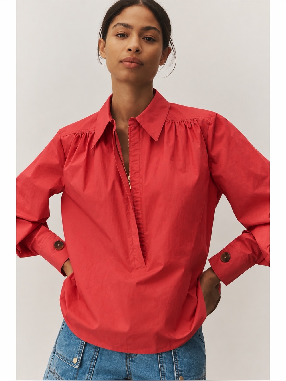 Anthropologie x Mare Mare Long Sleeve Henley Blouse